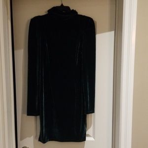Forest green velvet Guess knee length dress
